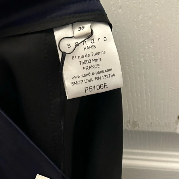 ! SANDRO WOMENS PANTS navy blue size 38 - Picture 5 of 5